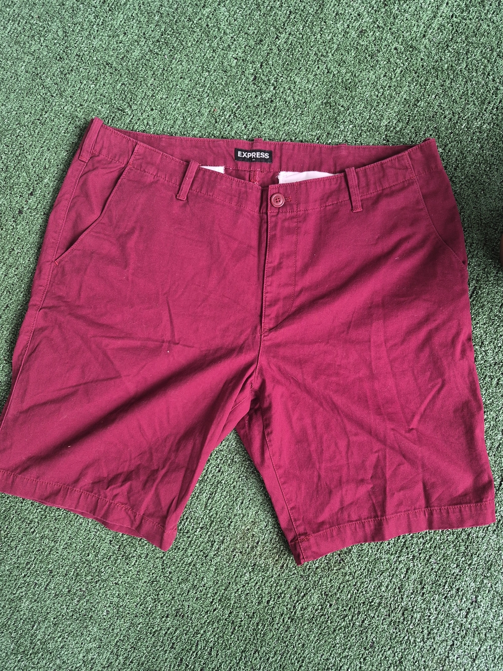 Express Men’s Magenta Flat Front Chino Shorts